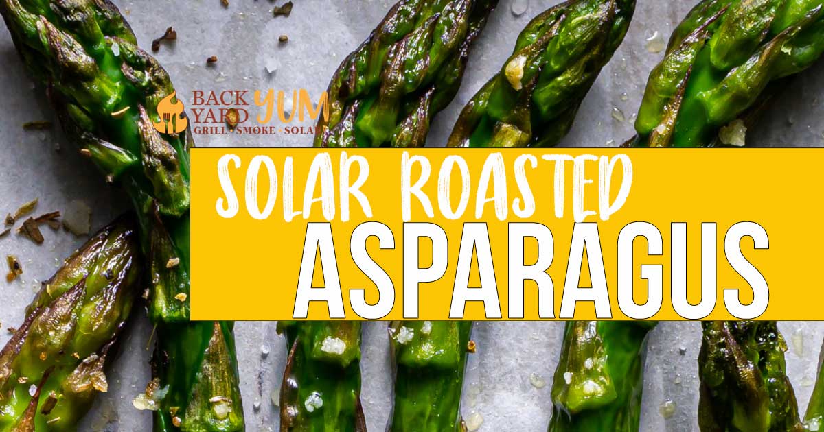 Solar oven roasted asparagus