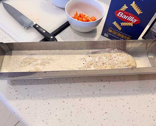 Mix milk with remaining sauce