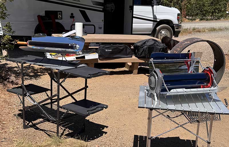 Solar cooking while RV camping