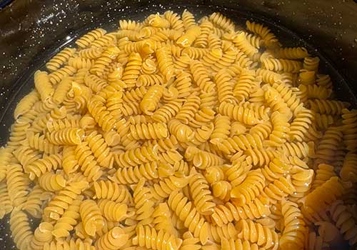 Parboil the pasta