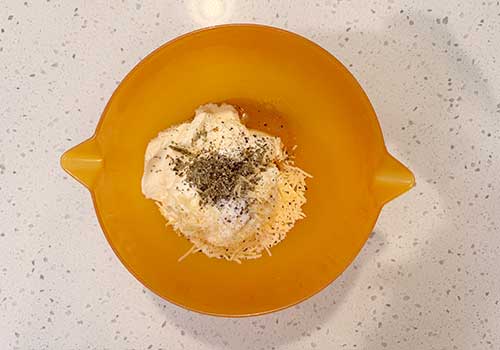 Add ingredients to a bowl.