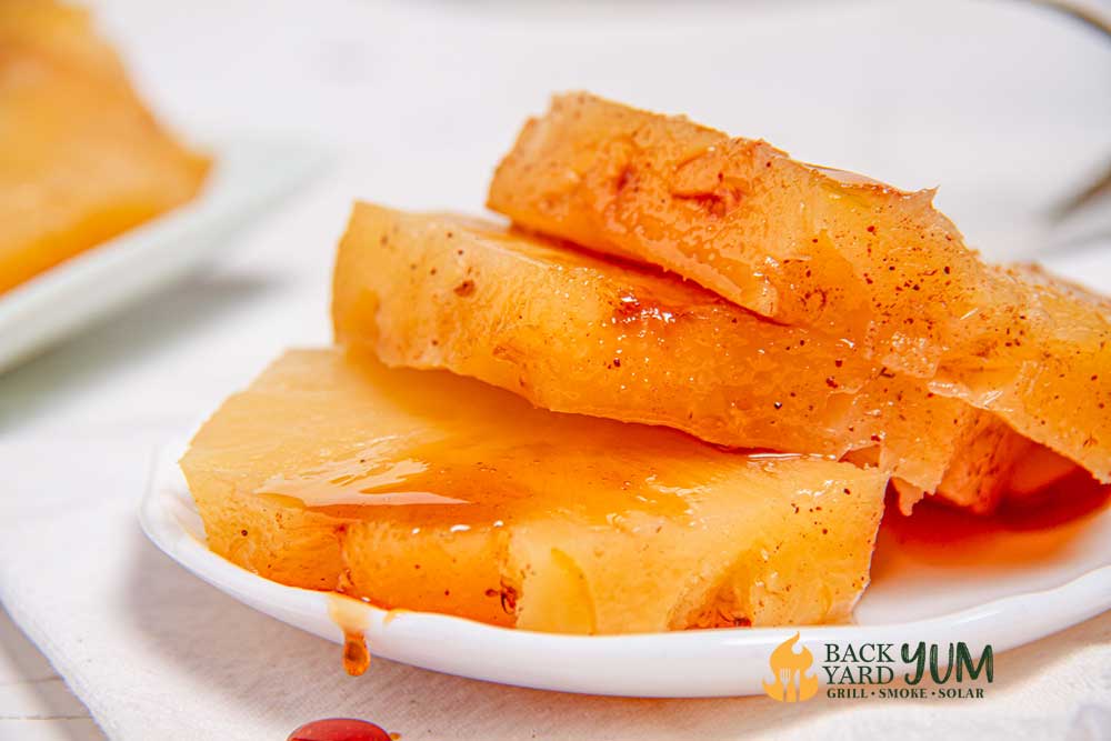 Brazilian grilled pineapple on a plate