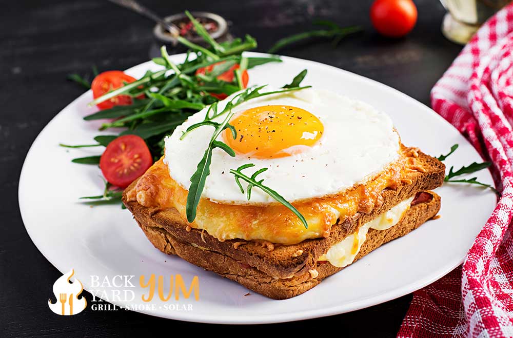 Solar oven baked eggs on toast
