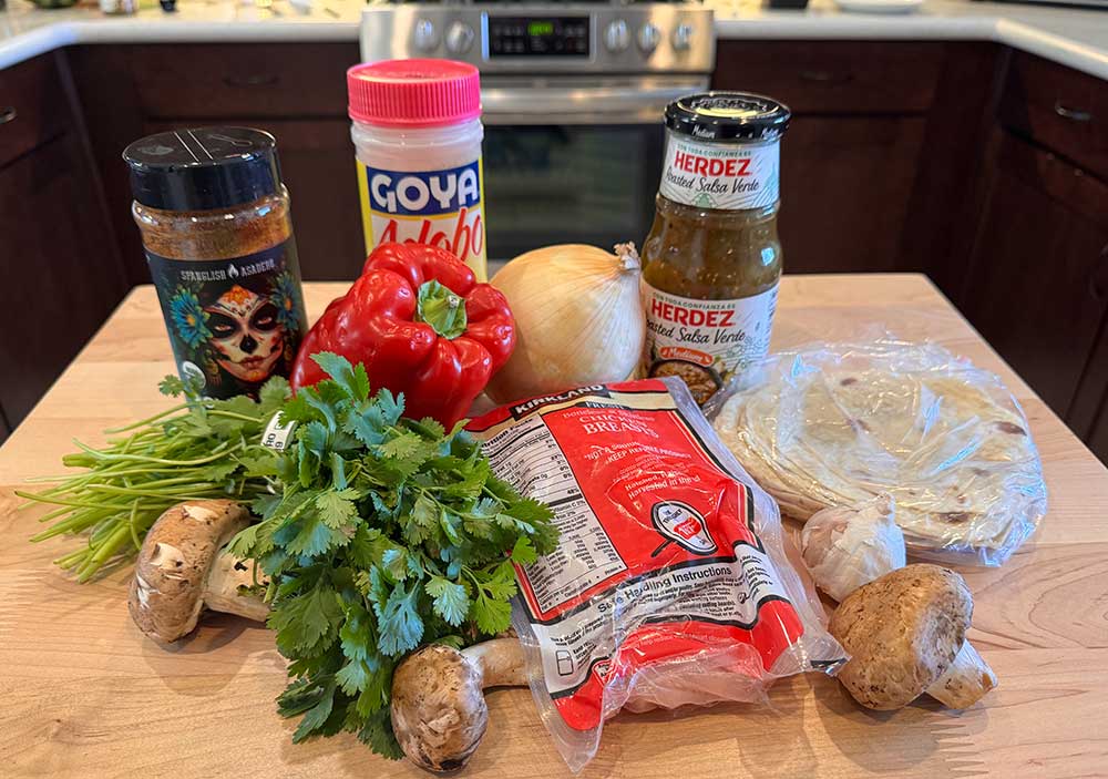 Ingredients for camp fajitas