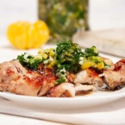 Grilled chicken with chimichurri sauce