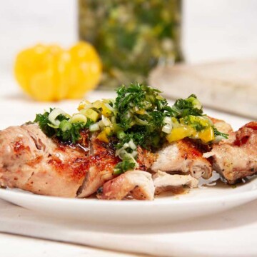 Grilled chicken with chimichurri sauce