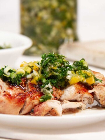 Grilled chicken with chimichurri sauce