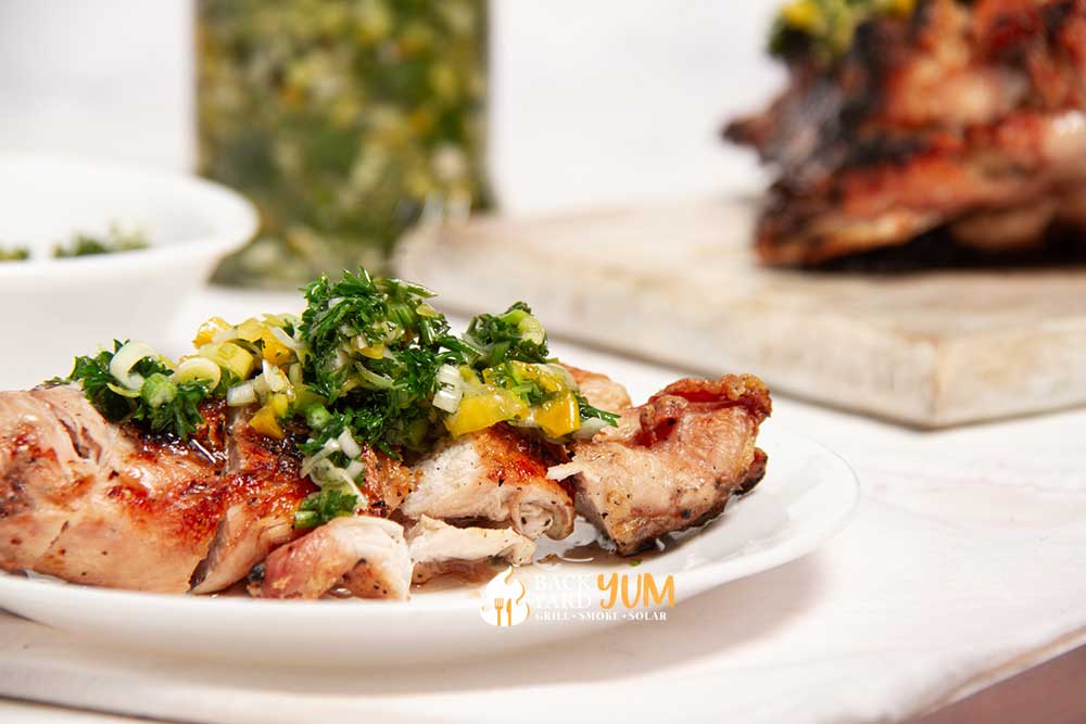 Grilled chicken with chimichurri sauce