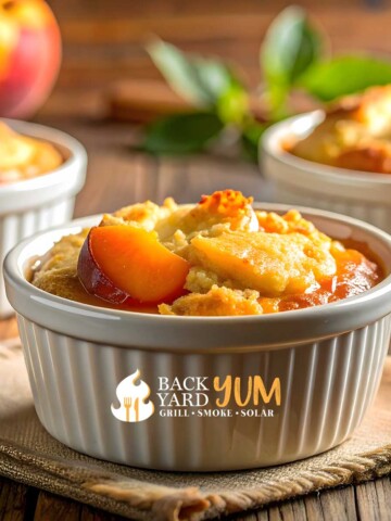 Individual peach cobblers
