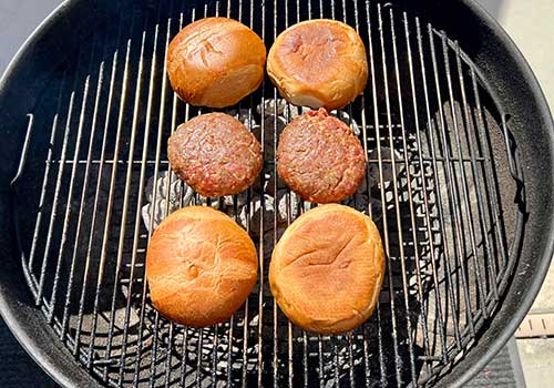 Put the buns on the grill