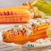 Mexican street corn on a plate