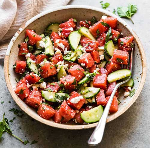 15-minute watermelon basil salad from The Movement Menu